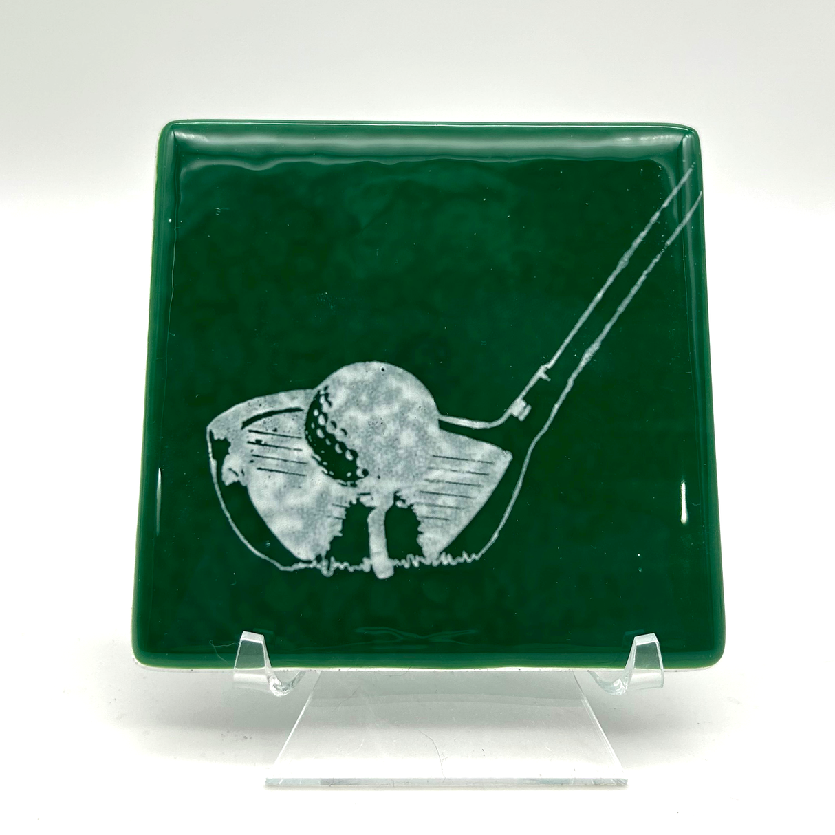 Golf Fused Glass 4" Single Coaster