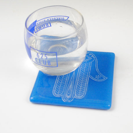 Hamsa Fused Glass 4" Single Coaster