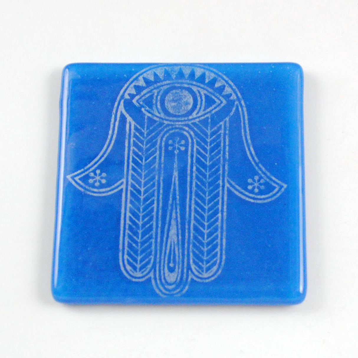 Hamsa Fused Glass 4" Single Coaster