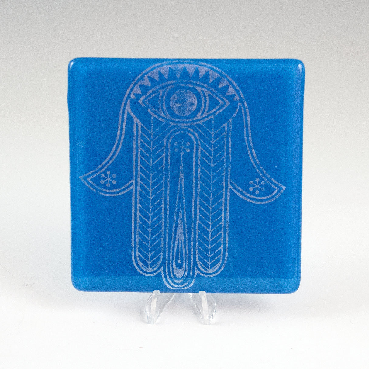 Hamsa Fused Glass 4" Single Coaster