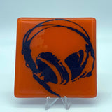 Headphones Fused Glass 4" Single Coaster