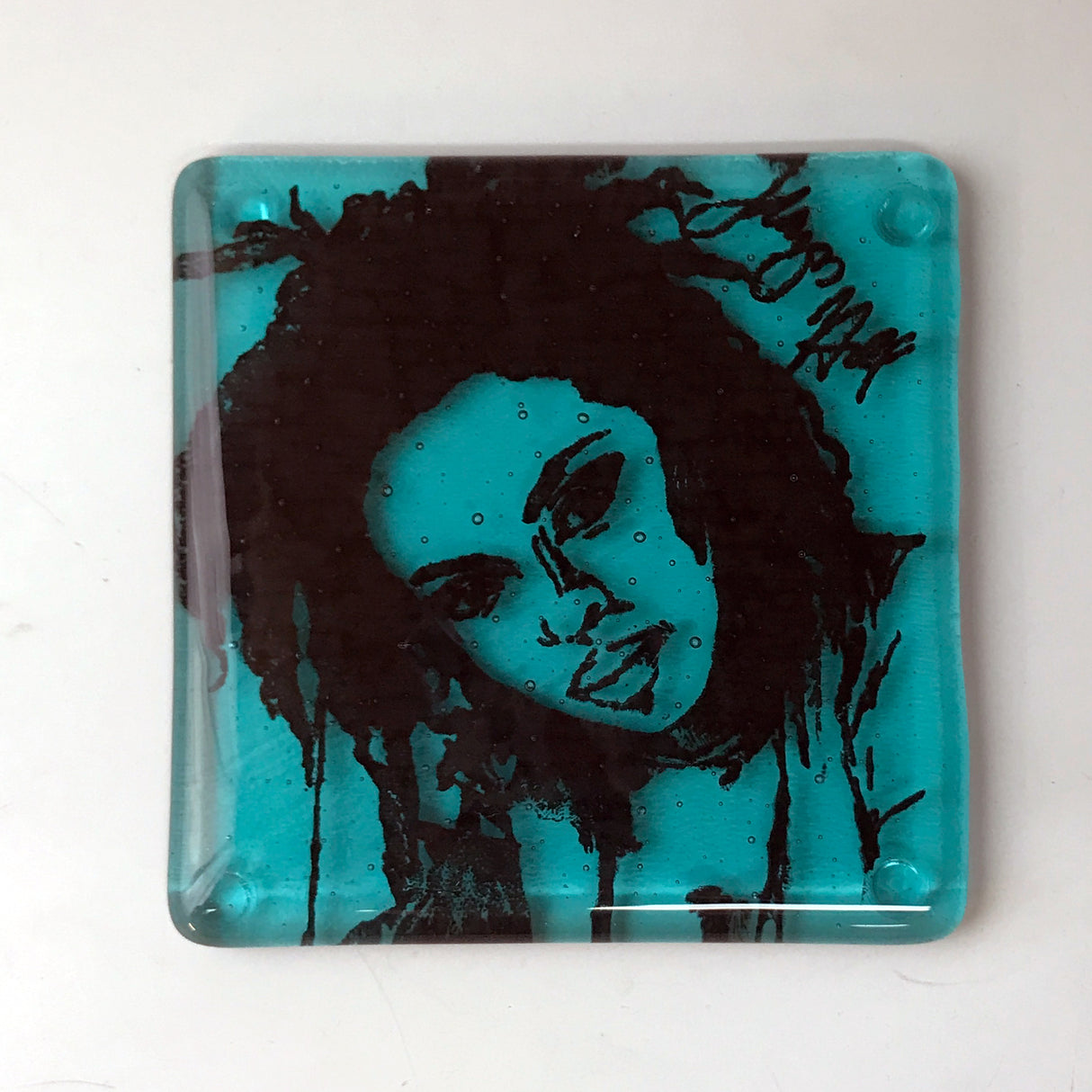 Lauryn Hill Fused Glass 4" Single Coaster