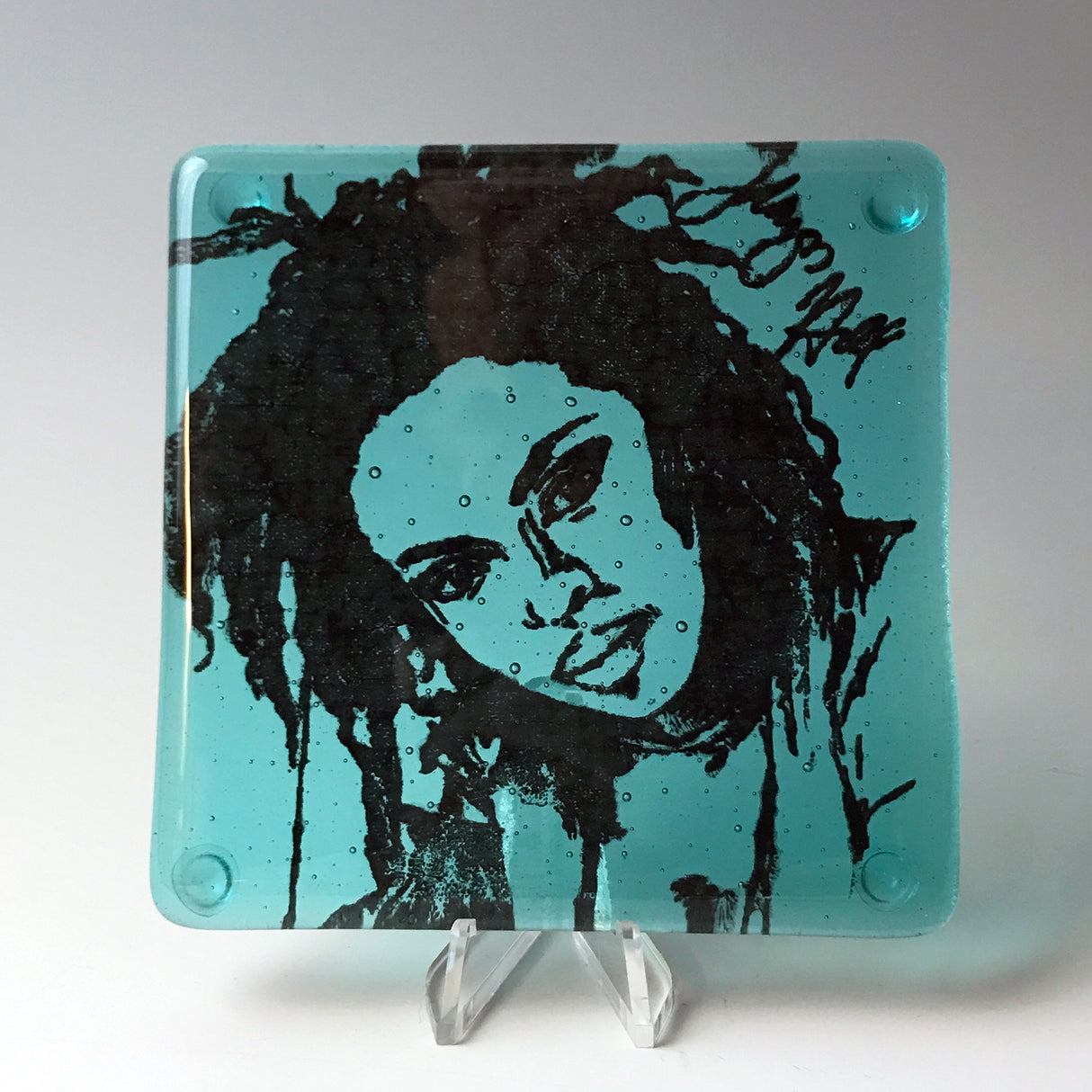 Lauryn Hill Fused Glass 4" Single Coaster