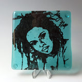 Lauryn Hill Fused Glass 4" Single Coaster