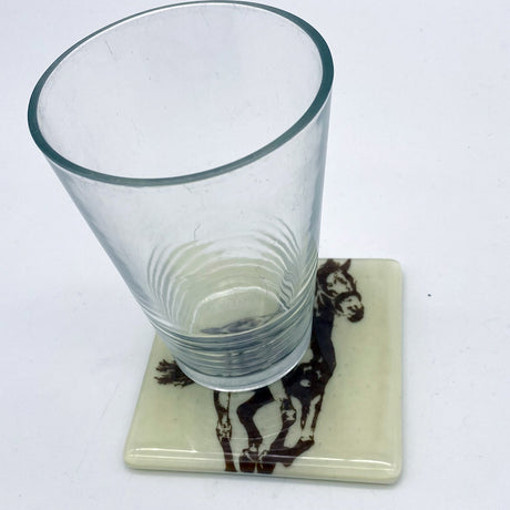 Horse Fused Glass 4" Single Coaster