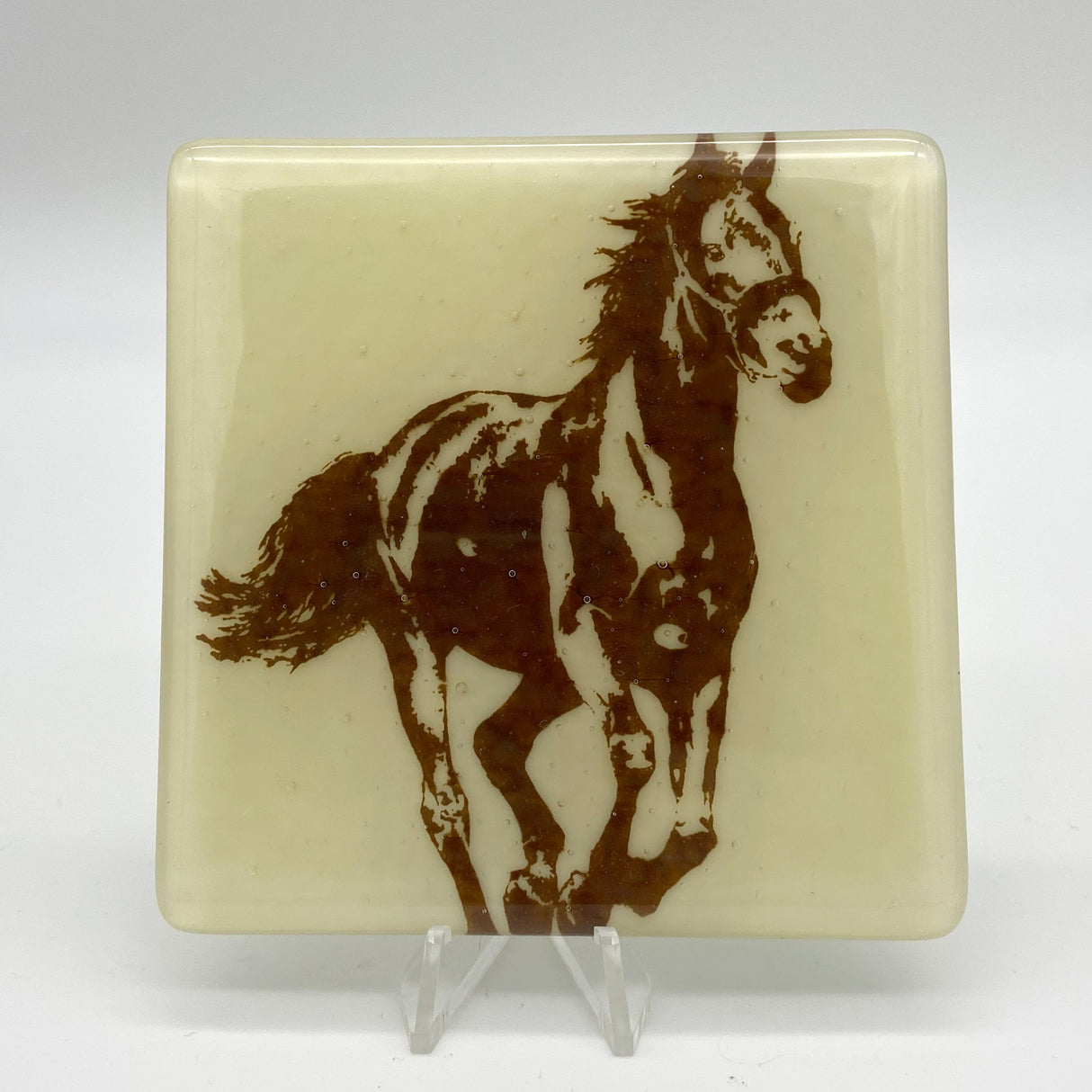 Horse Fused Glass 4" Single Coaster