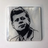 John F. Kennedy Fused Glass 4" Single Coaster