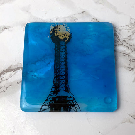 Knoxville Sunsphere Fused Glass 4" Single Coaster