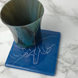 Los Angeles LA Hands Fused Glass 4" Single Coaster