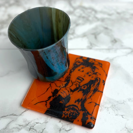 Cyndi Lauper Fused Glass 4" Single Coaster