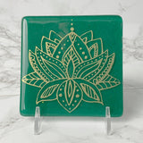 Lotus  Fused Glass 4" Single Coaster