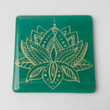 Lotus  Fused Glass 4" Single Coaster