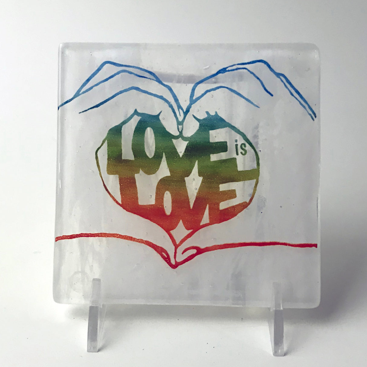 Love is Love  Fused Glass 4" Single Coaster