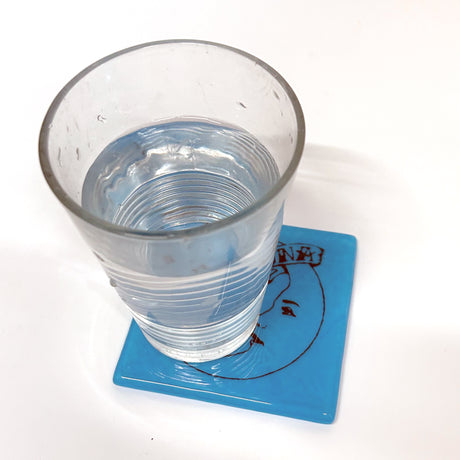 La Luna Loteria Fused Glass 4" Single Coaster