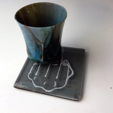 Middle Finger Fused Glass 4" Single Coaster