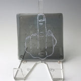 Middle Finger Fused Glass 4" Single Coaster