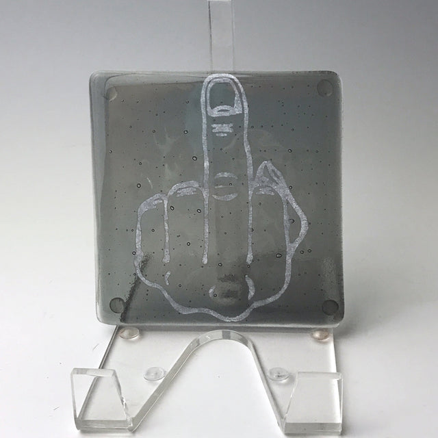 Middle Finger Fused Glass 4