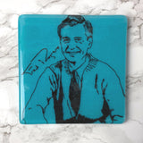 Mr. Rogers Fused Glass 4" Single Coaster