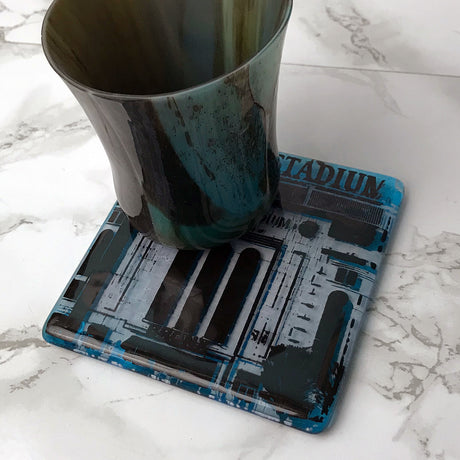 NYC Bronx Yankee Stadium Fused Glass 4" Single Coaster - made to order