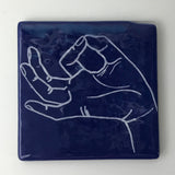 Om  Fused Glass 4" Single Coaster