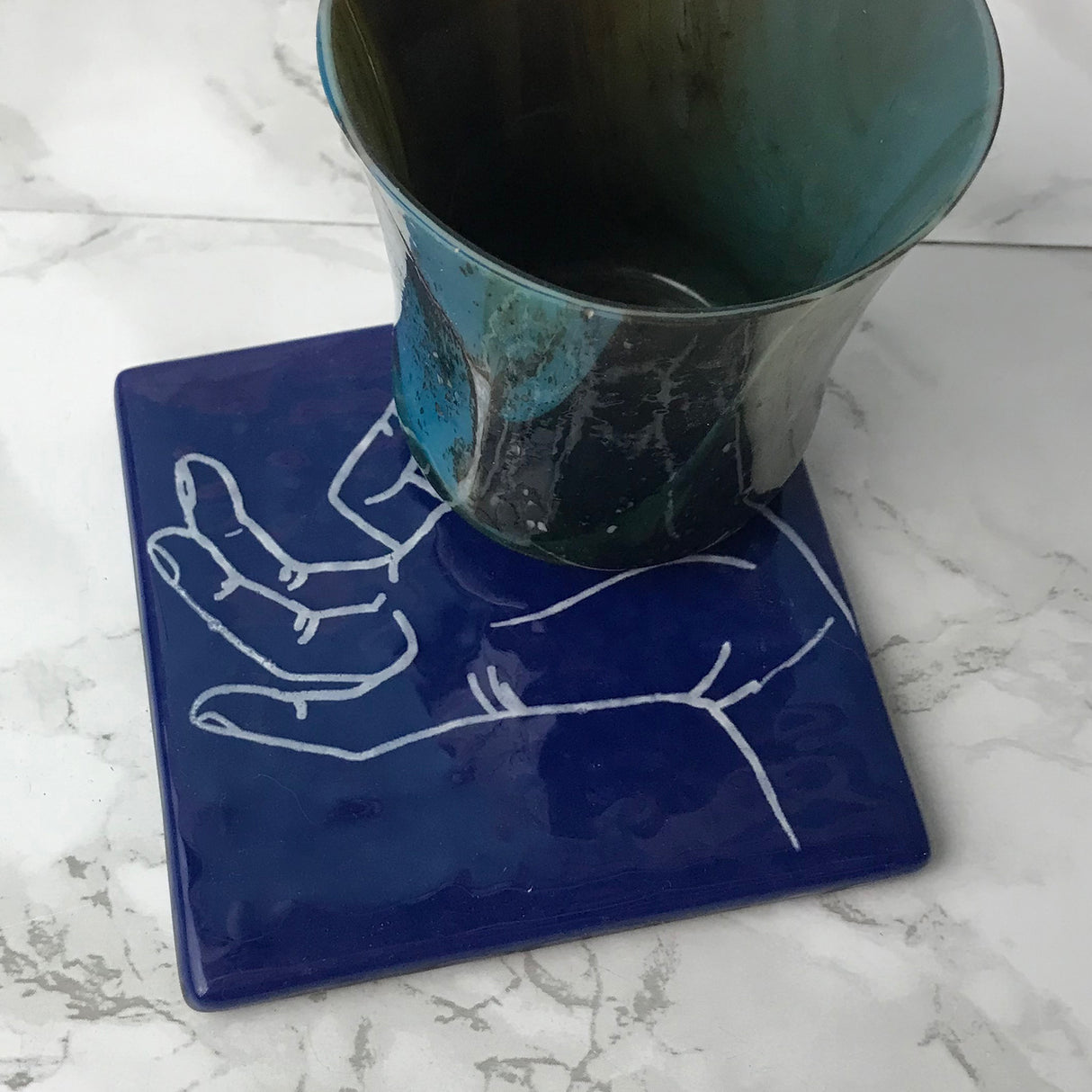 Om  Fused Glass 4" Single Coaster