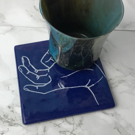 Om  Fused Glass 4" Single Coaster