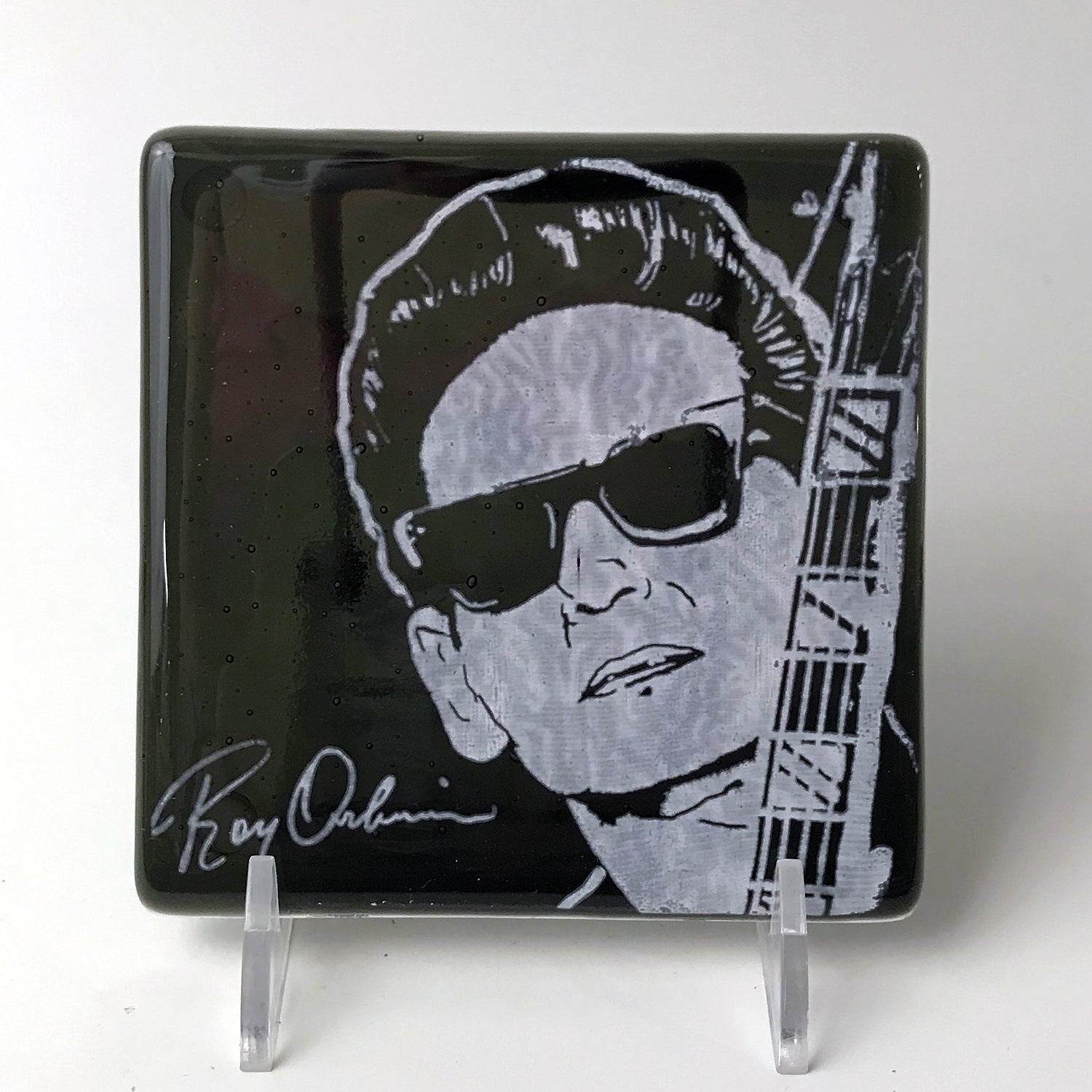 Roy Orbison  Fused Glass 4" Single Coaster
