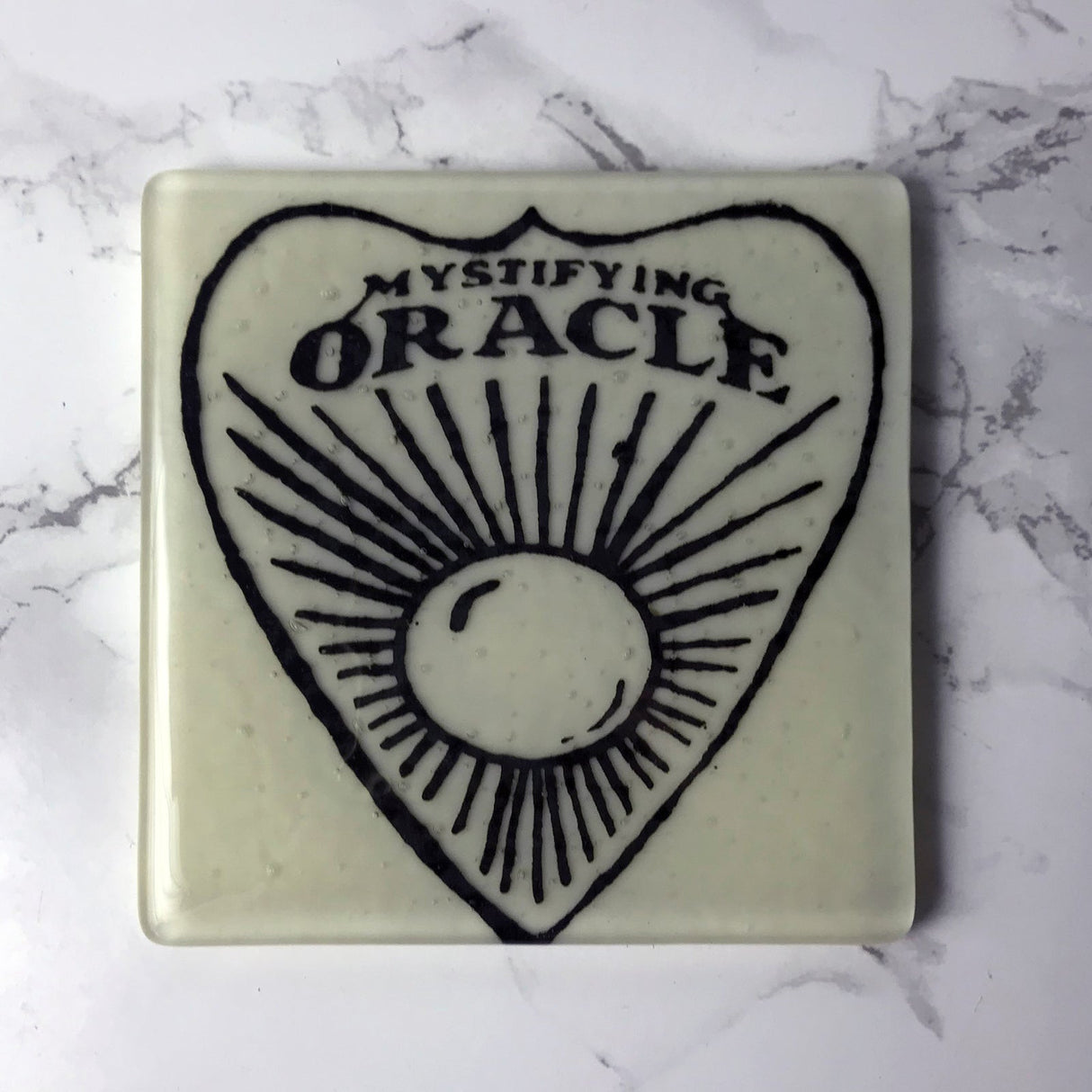Ouija Planchette Fused Glass 4" Single Coaster