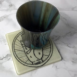 Palmistry Palm Reading Mystical  Fused Glass 4" Single Coaster