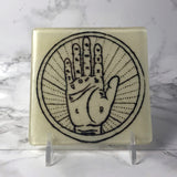 Palmistry Palm Reading Mystical  Fused Glass 4" Single Coaster