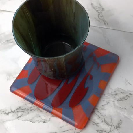 Peace Love Fused Glass 4" Single Coaster