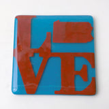 Pennsylvania State LOVE Fused Glass 4" Single Coaster - made to order