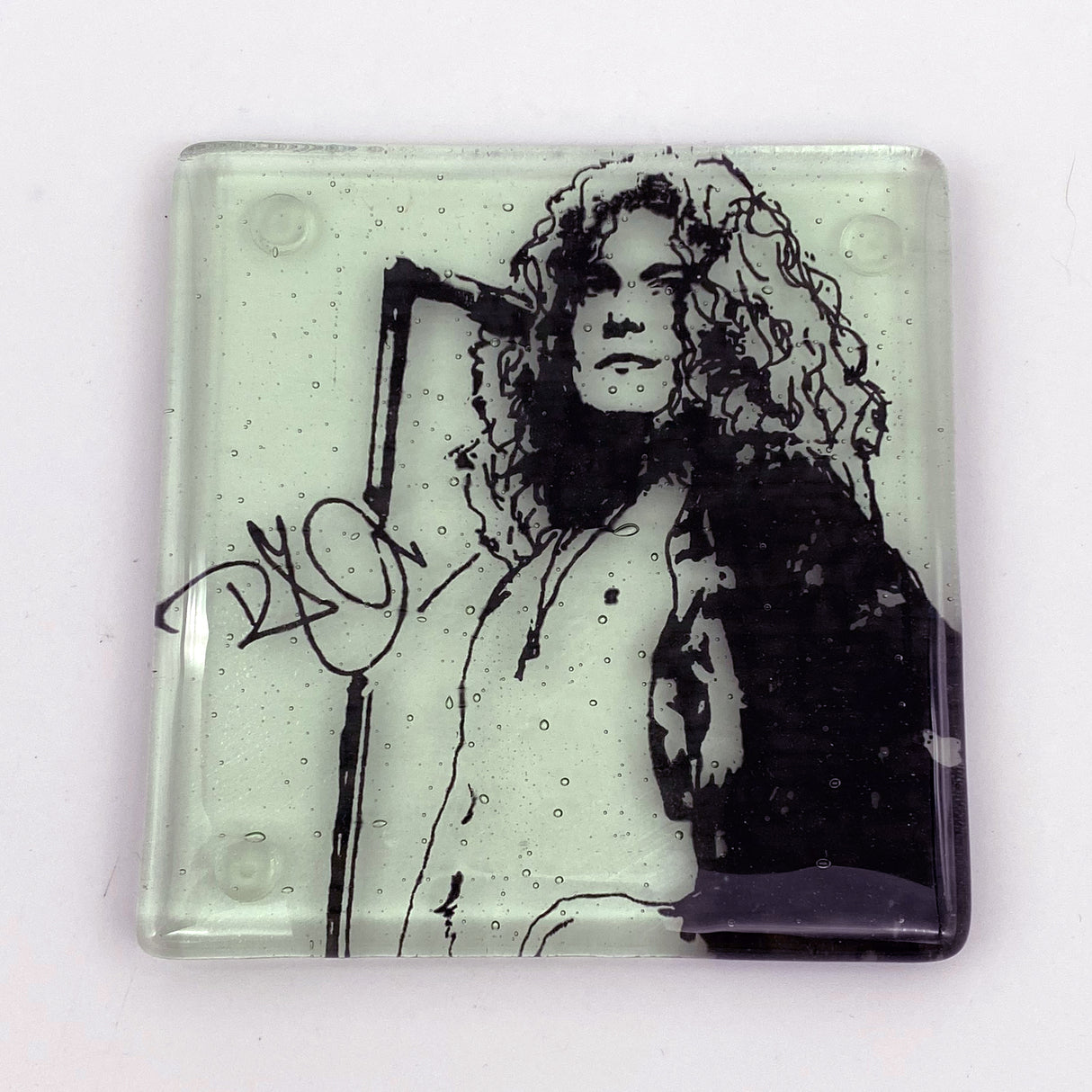 Robert Plant  Fused Glass 4" Single Coaster