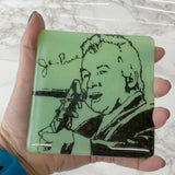 John Prine Fused Glass 4" Single Coaster