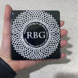 Ruth Bader Ginsburg RBG  Collar Fused Glass 4" Single Coaster