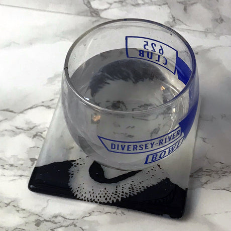Ruth Bader Ginsburg RBG Fused Glass 4" Single Coaster