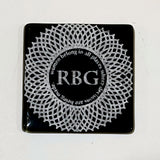 Ruth Bader Ginsburg RBG  Collar Fused Glass 4" Single Coaster