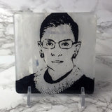 Ruth Bader Ginsburg RBG Fused Glass 4" Single Coaster