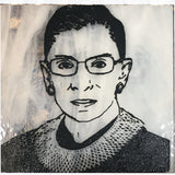 Ruth Bader Ginsburg RBG Fused Glass 4" Single Coaster