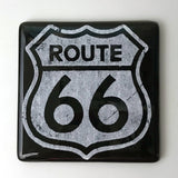 Route 66 Fused Glass 4" Single Coaster