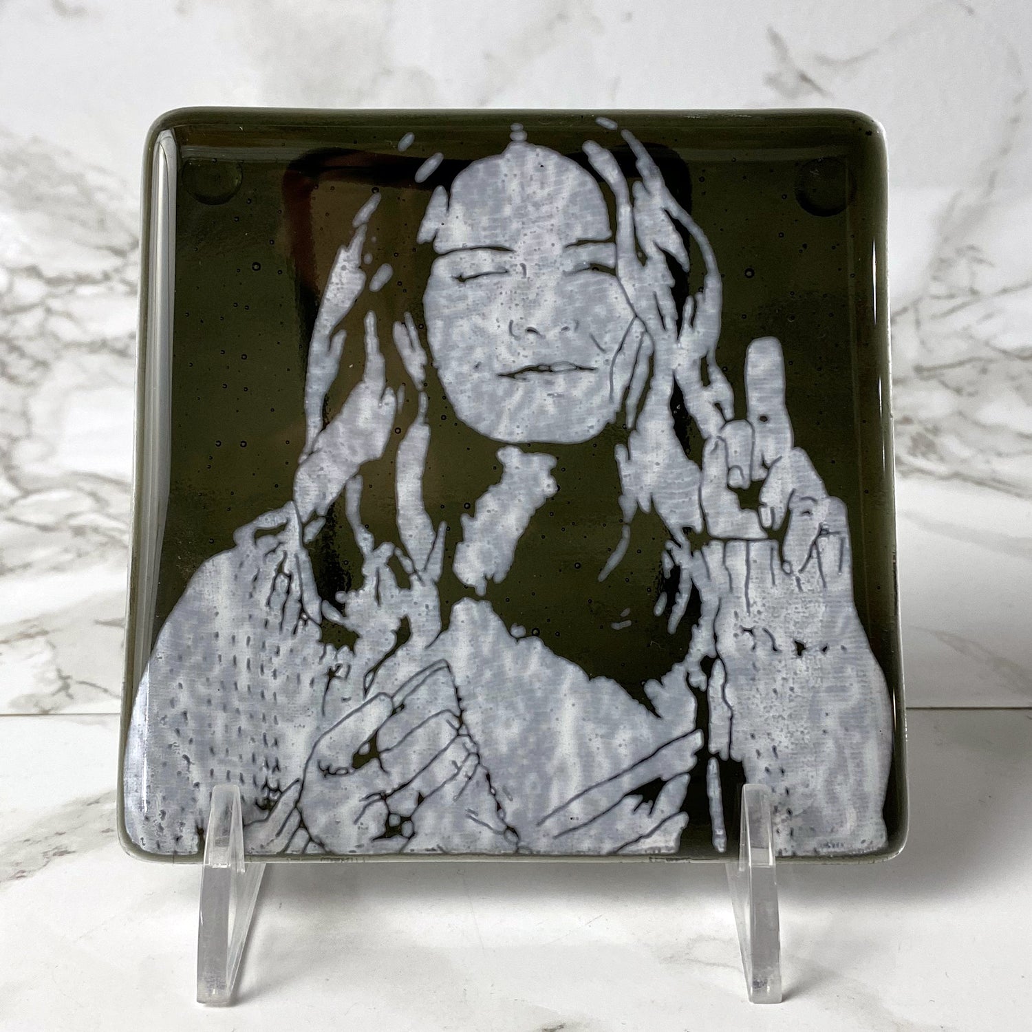 Schitt's Creek Actor Annie Murphy Fused Glass 4" Single Coaster