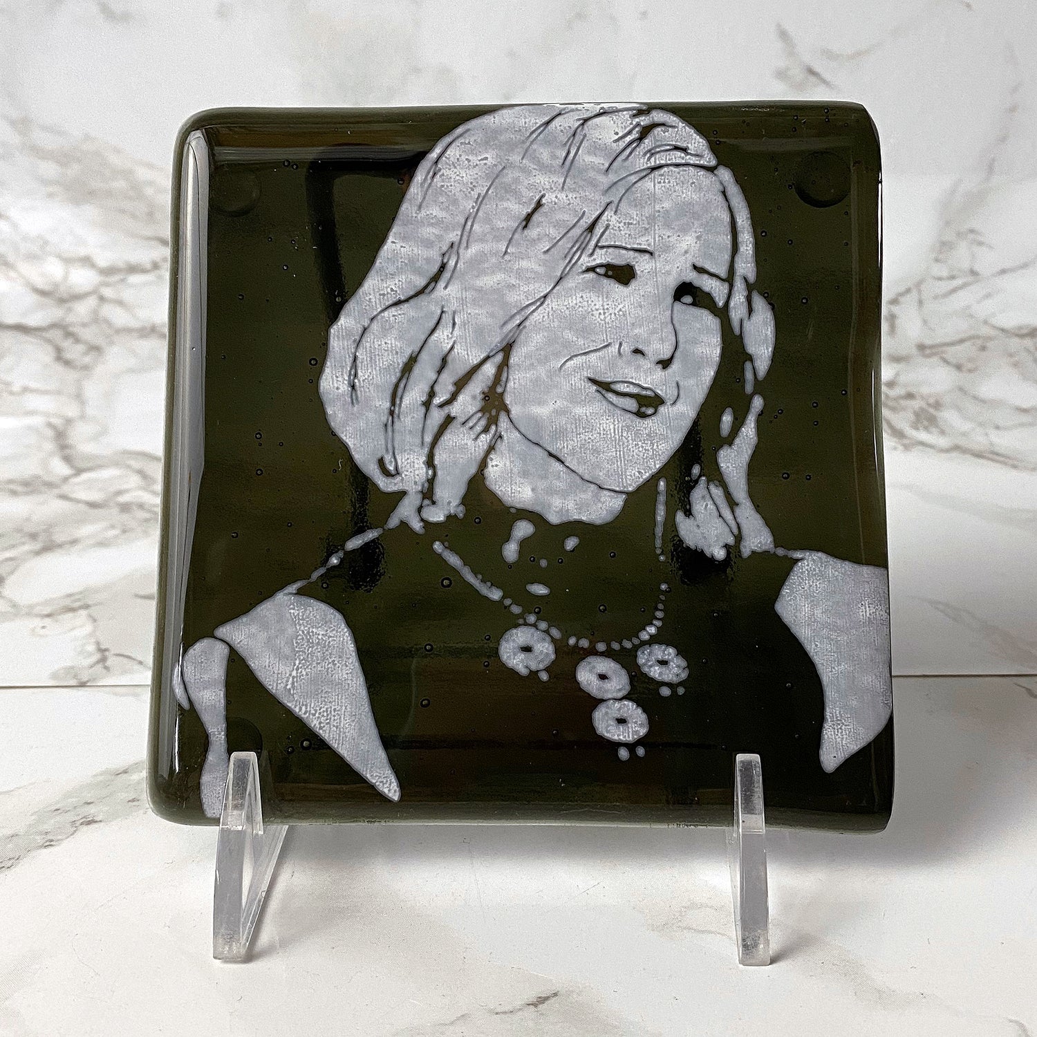 Schitt's Creek Actor Catherine O'Hara Fused Glass 4" Single Coaster