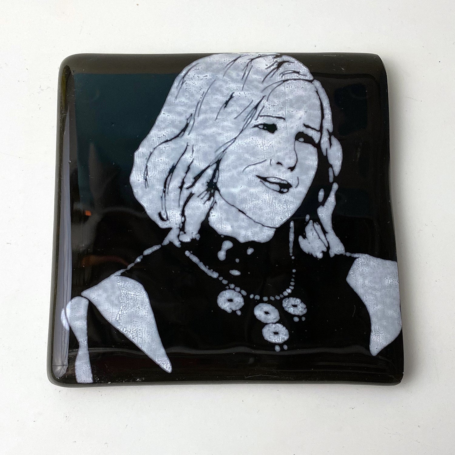 Schitt's Creek Actor Catherine O'Hara Fused Glass 4" Single Coaster