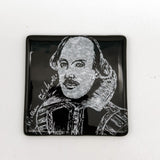 William Shakespeare Fused Glass 4" Single Coaster