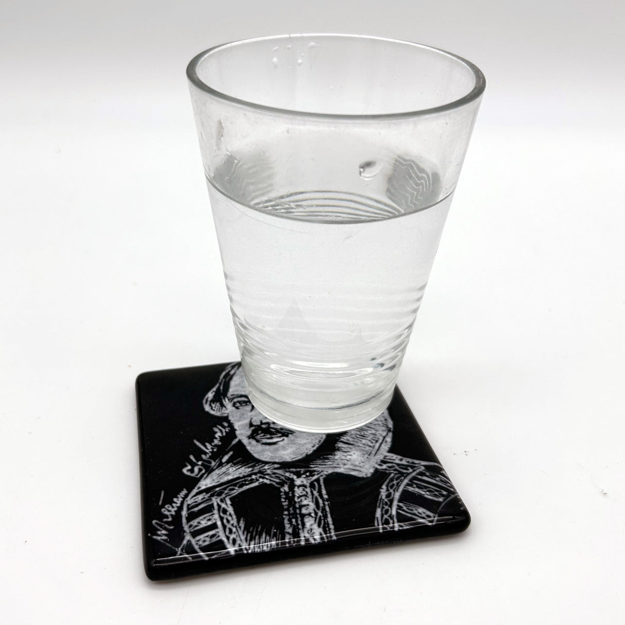 William Shakespeare Fused Glass 4" Single Coaster