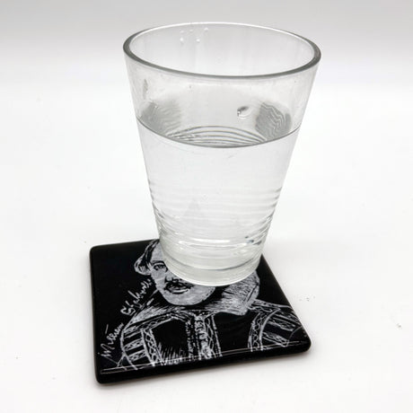 William Shakespeare Fused Glass 4" Single Coaster
