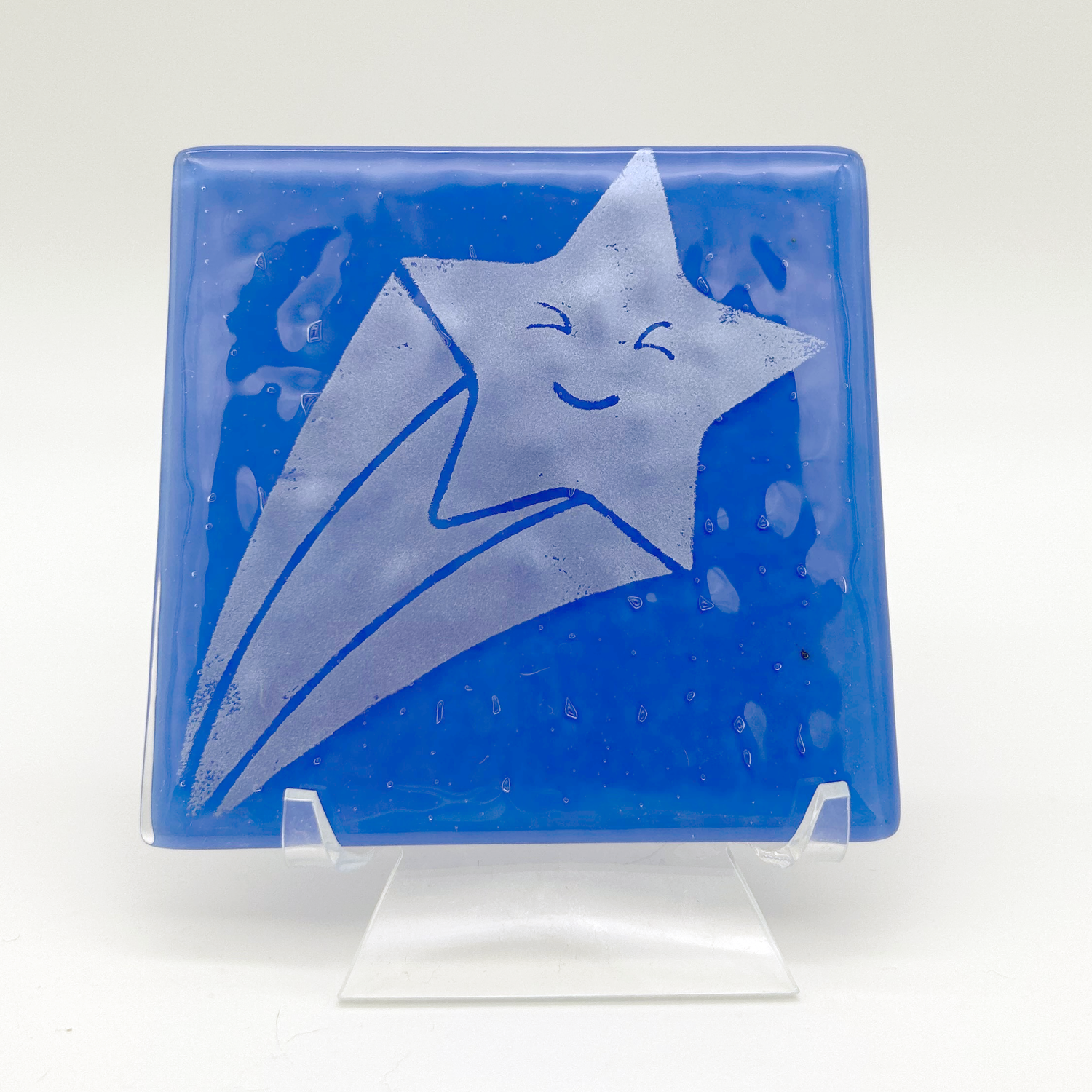 Celestial Shooting Sta Fused Glass 4" Single Coaster