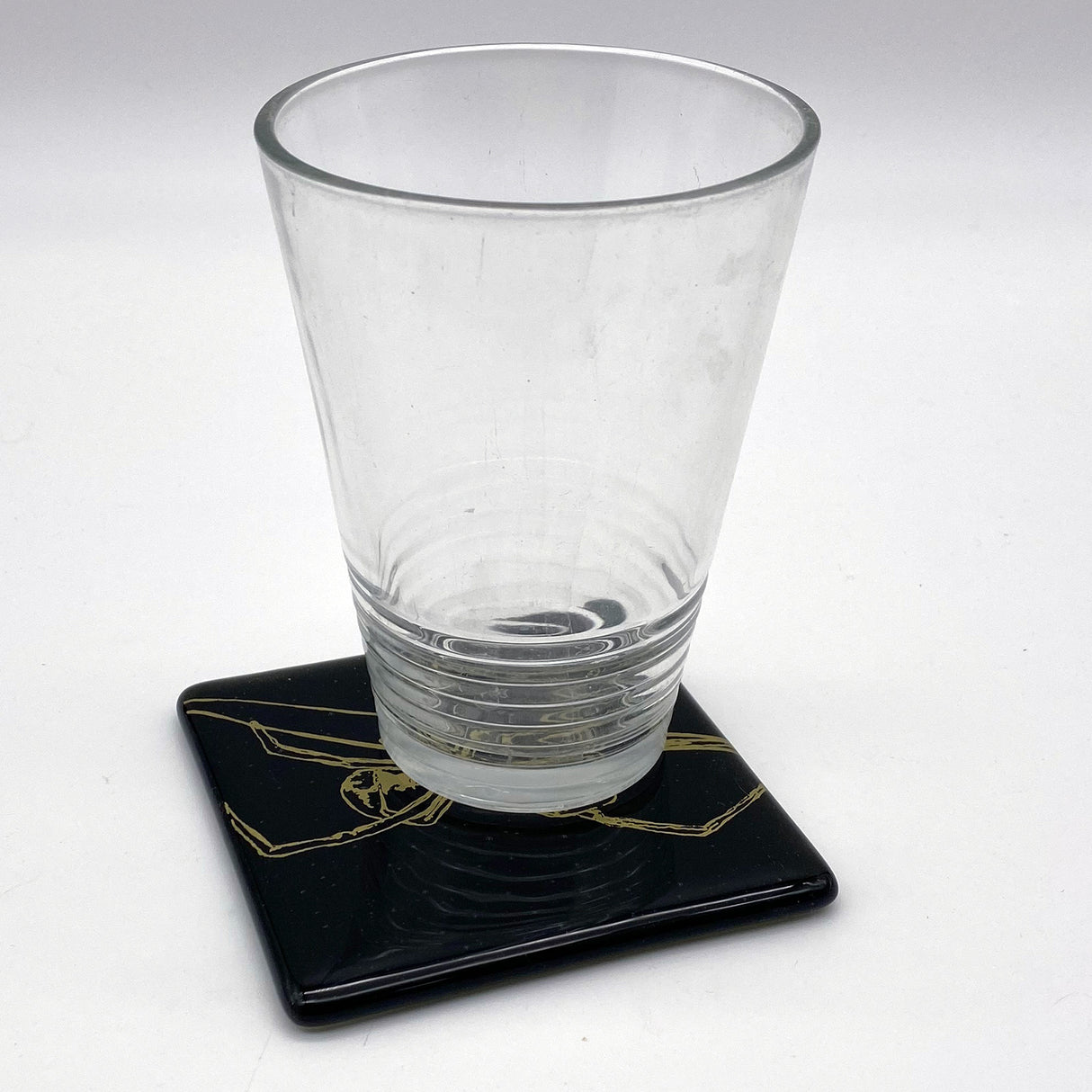 Black Widow Mystical Fused Glass 4" Single Coaster