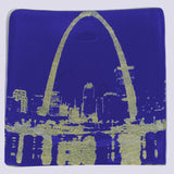 St Louis Arch at night Fused Glass 4" Single Coaster - made to order