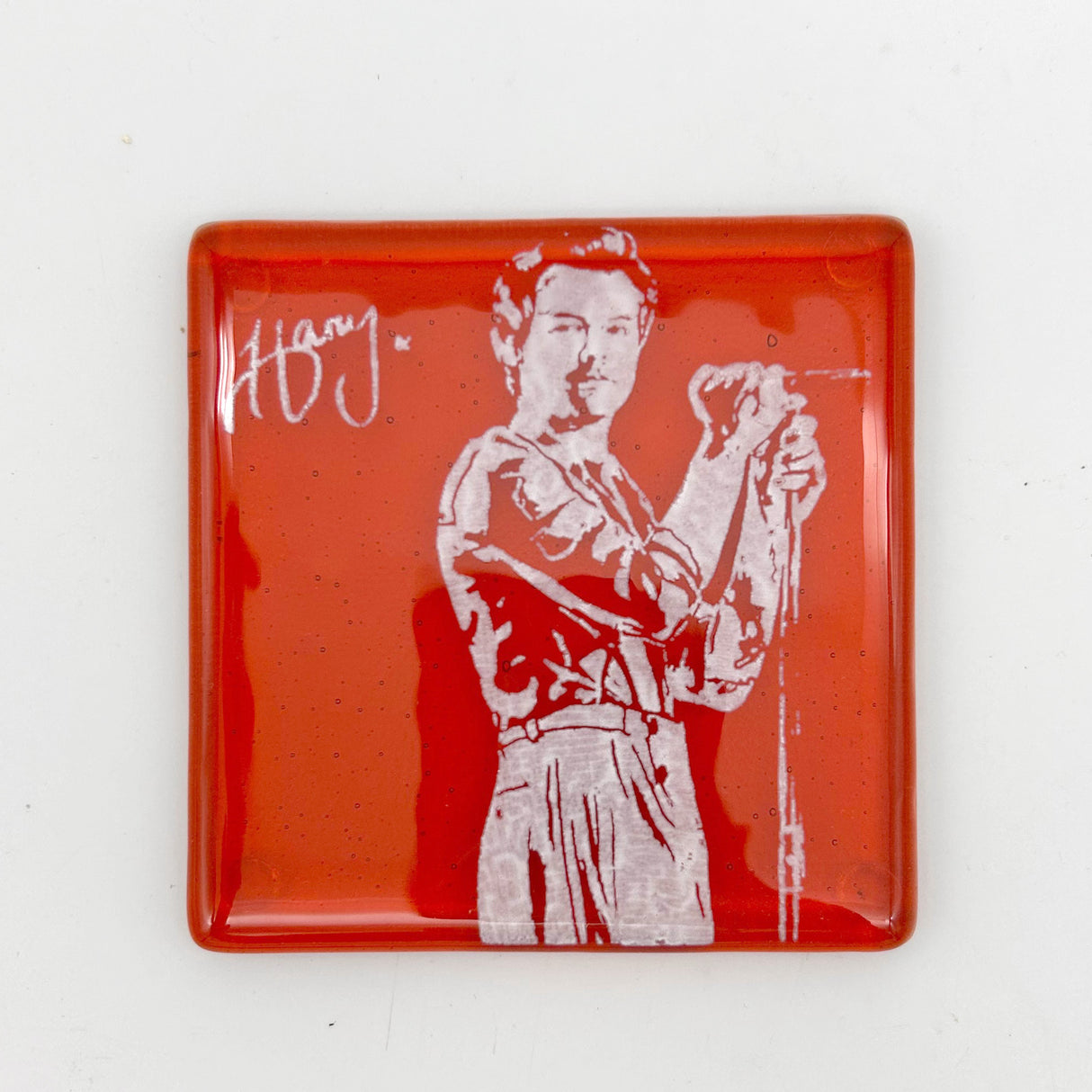 Harry Styles Fused Glass 4" Single Coaster
